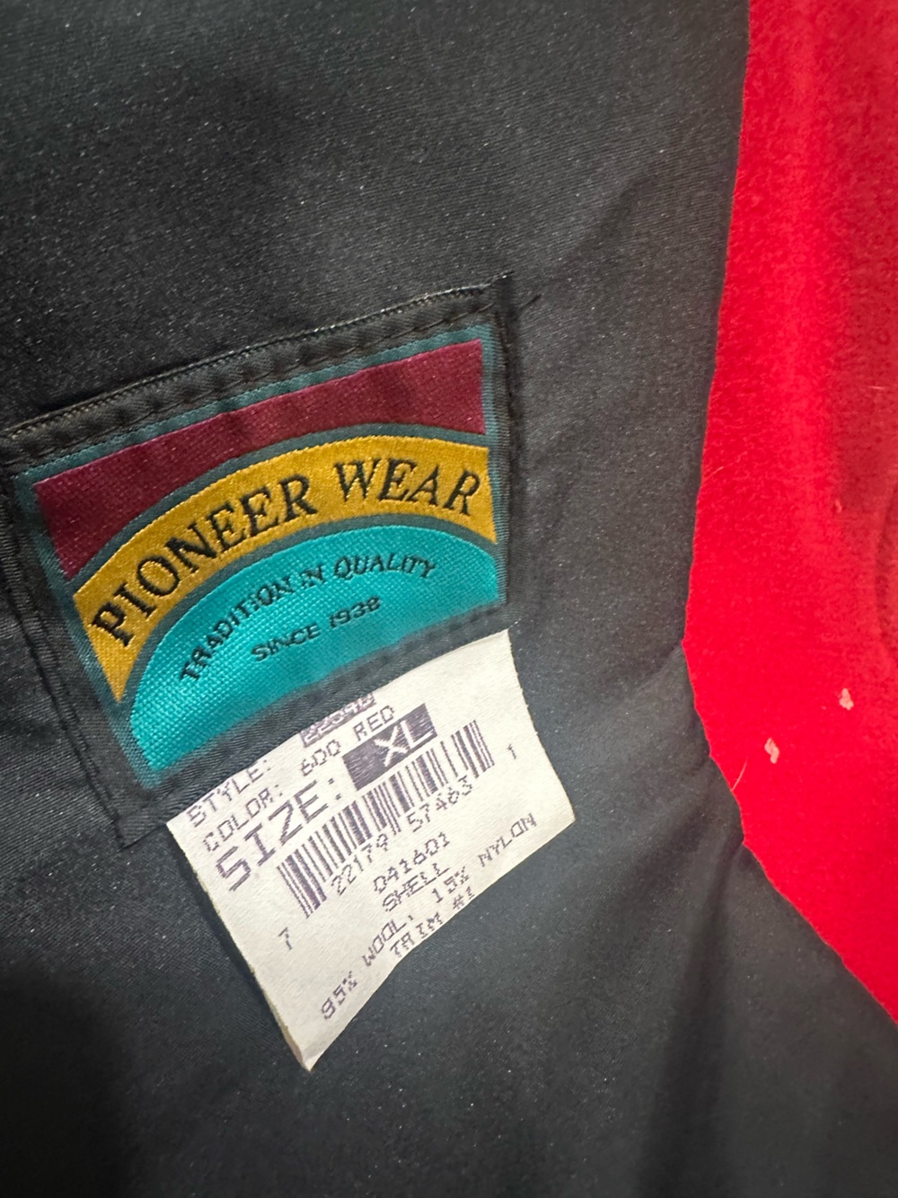 Pioneer Wear | Southwestern Long Chimayo Blanket Wool Coat Red/ vintage - Picture 4 of 6